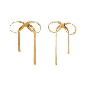 Herringbone Bow Tie Drop Stud Earring BRAND NEW PAIR